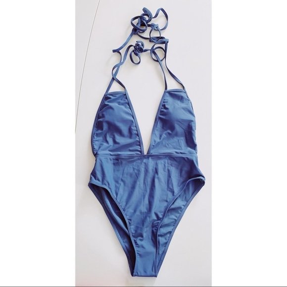 SHEIN Other - SHEIN Blue/Grey One Piece Bathing Suit Sz. Lg